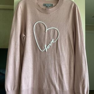 Marled dusty rose love sweater